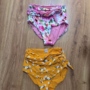 Coral Reef Swim Floral High-Waisted Revers Bikini Bottoms